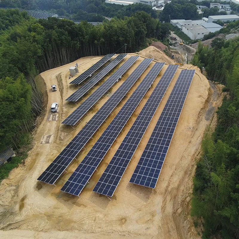 Fundamento de hormigón de tierra resistente a la corrosión panel solar soporte de montaje para ajustar el ángulo de inclinación
