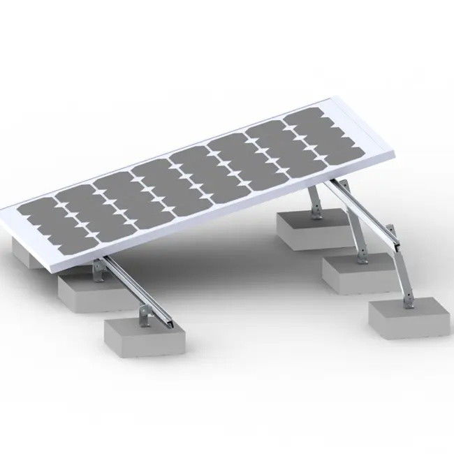 Sistema de montaje de paneles solares de acero aleado para instalaciones solares en techos planos y en tierra