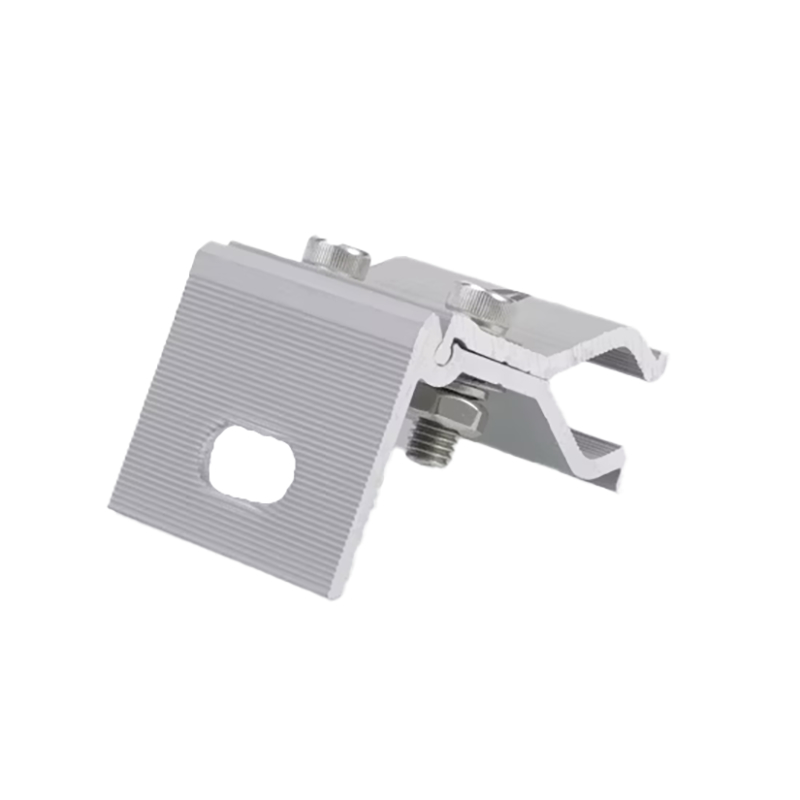 Abrazadera de aleación de aluminio con pernos duales y dientes antideslizantes para una fijación estructural segura, abrazadera para techo solar