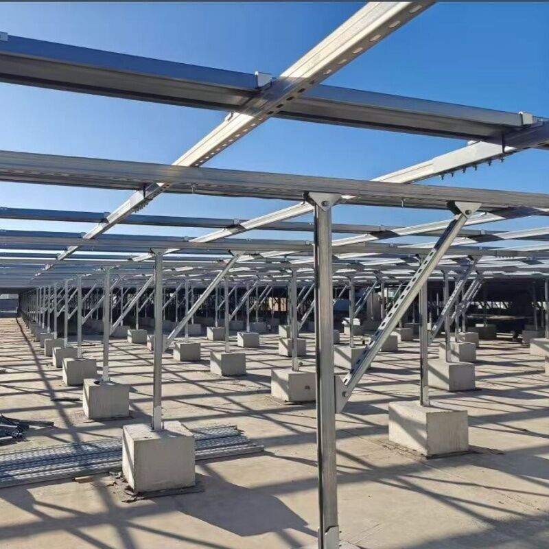 Soportes de montaje de paneles solares flexibles compatibles con base de hormigón, conexión a tierra y sitios de instalación inclinados